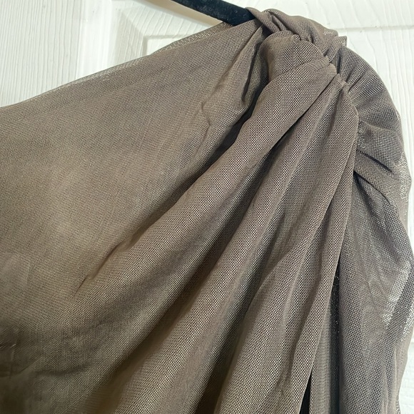 ZARA ASYMMETRICAL MESH BODYSUIT - Picture 6 of 7